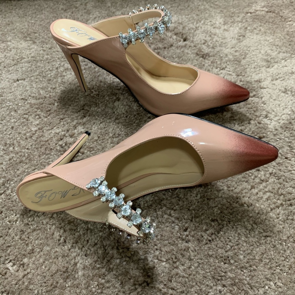 FOWT  Pointed Toe Stiletto High Heel Mules Sandals - Picture 5 of 13